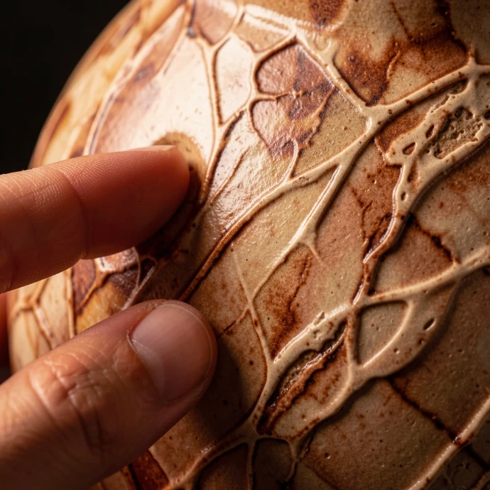 KI-generiert Fühlbare Relief-Textur auf einer Vase